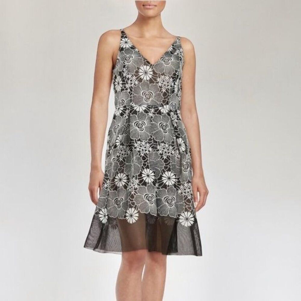 Belle Badgley Mischka Cocktail Fit & Flare Sleeveless Mini Dress 2 - Picture 2 of 10